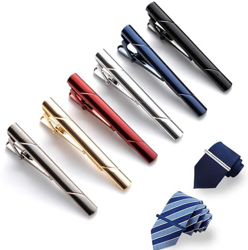 6 Stück Krawattennadeln Für Herren Krawattenklammer Herren Krawattennadel Klassische Krawattenklammern Edelstahl Krawattenklammer-Set Für Hochzeiten Für Herren, Jahrestag, Hochzeit, Business, Alltag