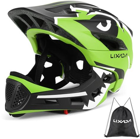 Lixada Kinderhelm, Kinder Fahrradhelm, Integrierter Helm mit Abnehmbarem Kinnschutz Kindersport Schutzhelm zum Radfahren Skateboarden Rollschuhlaufen