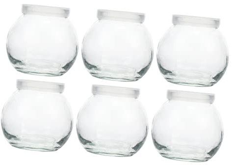 Zerodeko 6pcs Glass Yogurt Bottles Assorted Color Storage Jars for Parties Events Pudding Holders Smooth Reusable Containers