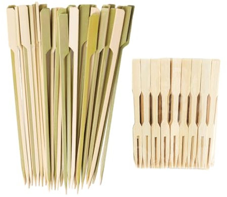 ZBHDEYG 100 Brochetas De Kebab, 50 Tenedores, Brochetas De Malvaviscos, Brochetas De Cócteles De Fiesta, Brochetas De Barbacoa para Acampar, Palitos De Madera para Manualidades