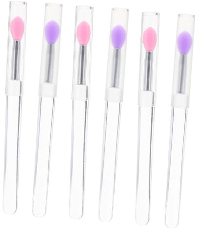 WOONEKY Silikon-lippenmaskenlöffel 6-teilig Lidschattenstift Mit Deckel Make-up-zubehör Glatte Lippenkontur Stilvoll Und Einfach Zu Verwenden