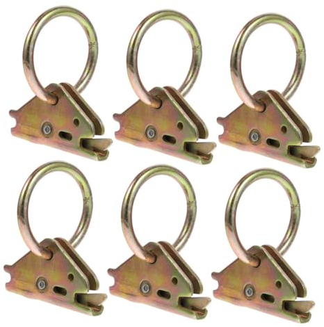PAMINGONO 6 Piezas de Anclajes de Amarre de Acero para Carga Pesada, Gancho Fácil de Instalar para Caja de Camioneta y Remolques Planos