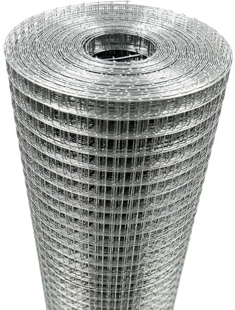 BOAOTX Griglia per topi ad arvicoli, 1 m x 10 m, larghezza maglie 12,7 mm, rete metallica zincata, rete metallica per arvicole, per aiuole rialzate, per conigli, conigli, griglia per topi