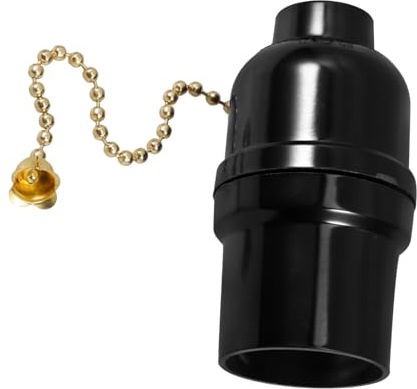 POPETPOP Electric Lamp Base with Pull Chain Ceiling Light Socket Holder Replacement for Table and Floor Lamps Compatible with Bulbs