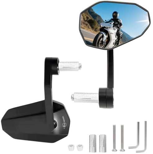Lizbn Retrovisores Moto Manillar E24 Espejos Moto Homologados 7/8 22mm Espejos Moto Universales Aluminio Antirreflejo Retrovisores Moto para Motocicleta Scooter vehículos Terreno