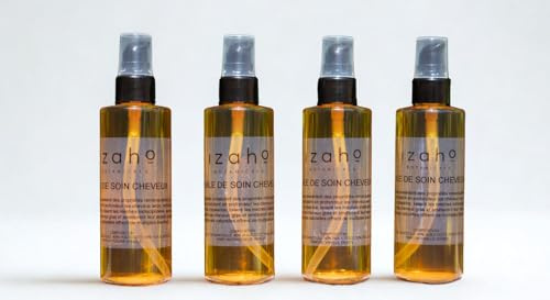 Huile de Soin Cheveux Izaho, 120 ml, Collection Madagascar, Parfums de Vanille (4 au choix), Formule Naturelle aux Huiles de Bancoulier, Coco et Ricin (120ml, Vanille Fruits)
