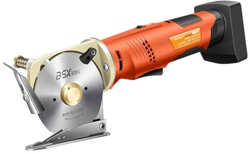 SUZLAZYR Taglierina Elettrica Rotante per Tessuti Forbici Elettriche Senza Fili per Tessuti velocità di Rotazione della Lama di 1400 Giri/Min per Il Taglio di Tessuti/Carta/Tappeti/Pelle,90mm 2000ma
