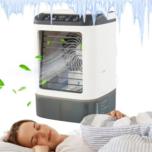 Rrlihjgu Bärbar luftkonditionering för rummet, bärbara luftkonditioneringsapparater | USB-stationär luftfuktare, LED-fläkt med bärbar 3-växlad luftkonditionering för sovrum RV Dorme garage