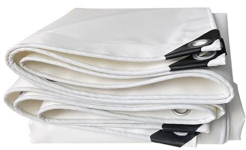 Telone impermeabile in tela resistente, 4 x 6 m, telone Oxford con occhielli Rusoof, per campeggio all'aperto e protezione da attrezzature pesanti