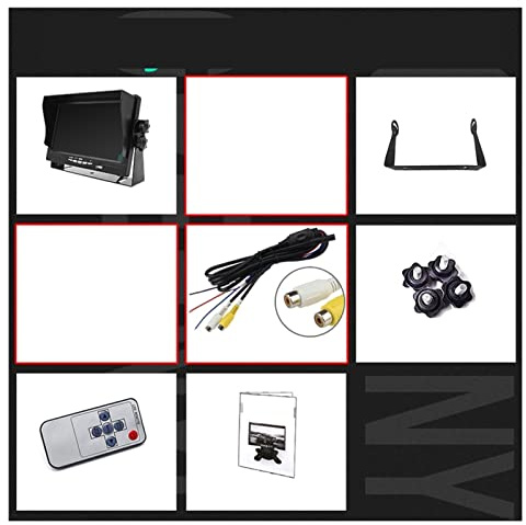 Navegador GPS para coche, 7 pulgadas IPS Pantalla HD ahd Sombrero Monitor de vigilancia de automóviles con 2 canales Insumos de video Aparcamiento Sistema de asistencia de cámara Para coche, camión, a