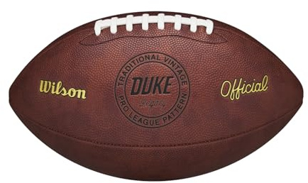 Wilson Pallone da Football NFL Duke Throwback, In Pelle Composita con Design Retrò, Misura Ufficiale, Marrone