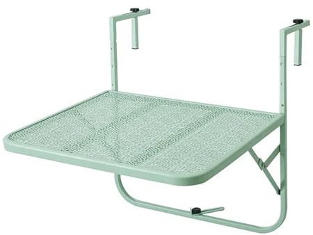 YXINAER Table Balcon Suspendue Rambardes Table Suspendues for Balcon, Métal Forgé, Mini Tenture Murale Simple, Pliante, Jardin(Green)
