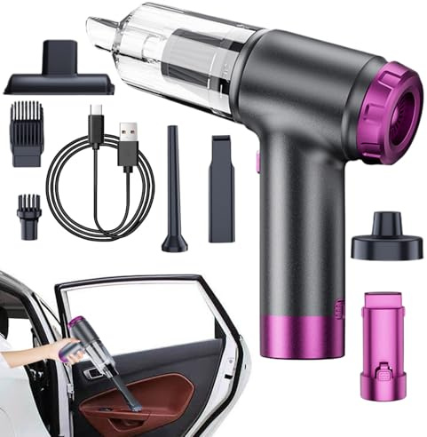 Aspirapolvere Portatile,Manuale 6000Pa Senza Fili Aspiratore - Aspirapolvere Potente Con Funzione Soffiante E Gonfiante,Per Auto, Camion, Sedili, Cruscotto, Tastiera, PC, Ufficio, Casa, Animali Domest