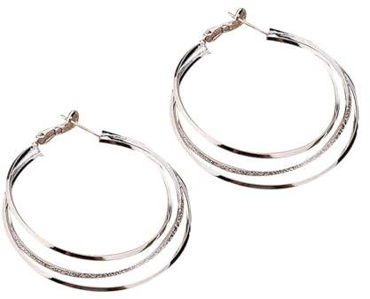 Magnetörhängen för barn multi lager stort öra ring silver nål kreoler temperament kvinnlig kristall ljuskrona örhängen, En Storlek, Metall, Ingen ädelsten