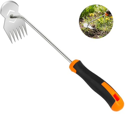 Garden Weed Tool,2026 Portable Weeding Tool,6 Tooth Stainless Steel Hand Weeder Tool,Adopt Anti slip handle,conforms to ergonomic curves,Suitable For Vegetable Cultivation And Horticulture on Farms