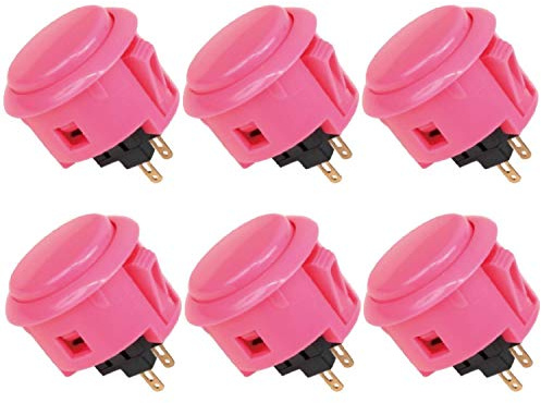 SANWA 6 botones OBSF-30 de color rosa Arcade (Mad Catz SF4 Tournament Joystick compatible) OBSF-30 de 30 mm (rosa) para Arcade Joystick consola de juegos