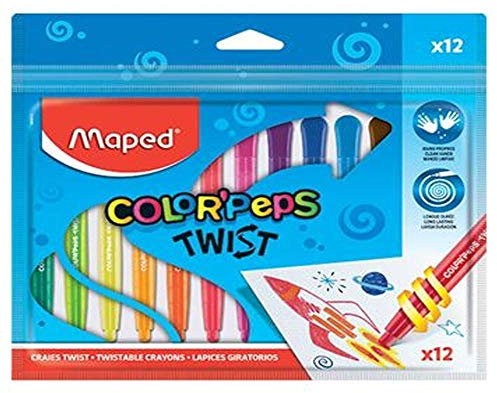 Maped - ausdrehbare Wachsmalstifte COLOR'PEPS TWIST - x12 Stifte, 860612