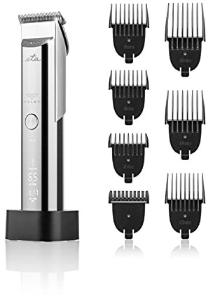 ETA Haar- und Bartschneider Tyler I 5 Geschwindigkeiten I 6 Aufsätze (3-18mm) I 240min Li-Ion Akku I Belastungsanzeige für Stufenwechsel