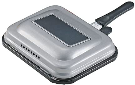 Pearl Metal HB-6041 Fish Roaster with Glass Window, Induction Compatible, Hot Grill, Black, Rectangular