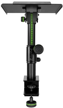 Gravity SP 3102 TM - Flexibler Studiomonitor-Ständer mit Tischklemme, stufenlos höhenverstellbar, Stahl, schwarz