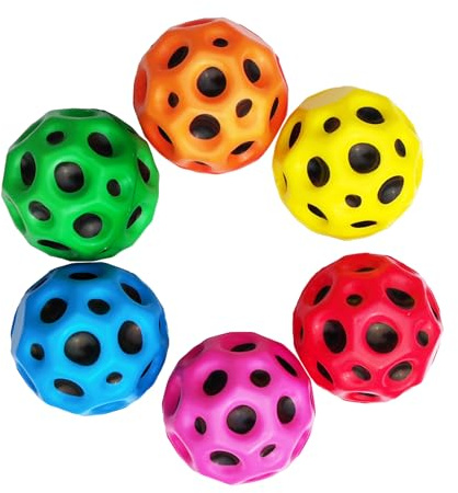 ZHEBAG 6pcs Bouncy Ball, Colorful Big Super Bouncy Astro Balls, Extreme High Bouncing Balls for Kids,Fun Kids Lightweight Foam Jump Ball for Outside, Improve Hand Eye Coordination Ability
