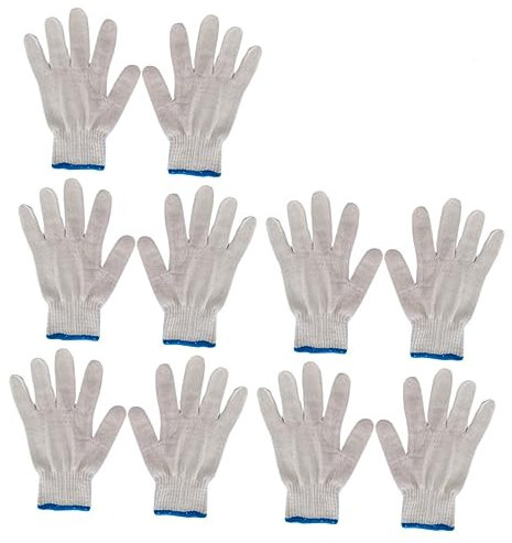 OSALADI 10stücke Baumwollgarn-schutzhandschuhe Verschleißfeste Arbeitsschutzhandschuhe Für Baustellenmechaniker Atmungsaktiv Und Rutschfest Für Heimwerkstatt