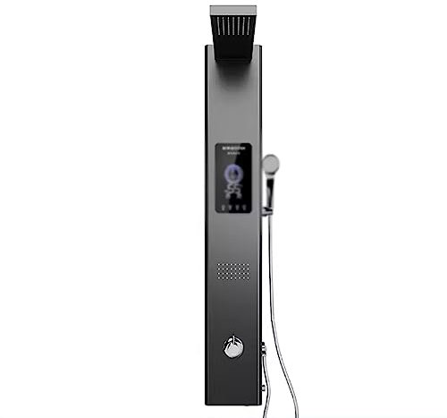 WolFum Shower System, Wall Mounted Integrated,Heat Constant Temperature Electric, Shower Head, Shoulder Spray, Bidet Spray (Black)