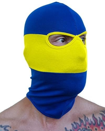 PGWEAR Sturmhaube Streifen und Einfarbig in Schwarz Weiß Rot Blau Gelb Grün Camo I Maske Balaclava I Ultras Ski Hooligans Paintball