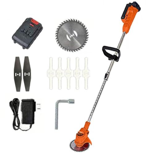 Rusopobe Mangeur de Mauvaises Herbes sans Fil Portable, Puissant désherbant électrique Rechargeable poignée réglable Coupe Gazon Outils de Jardin(42V,Battery*1)