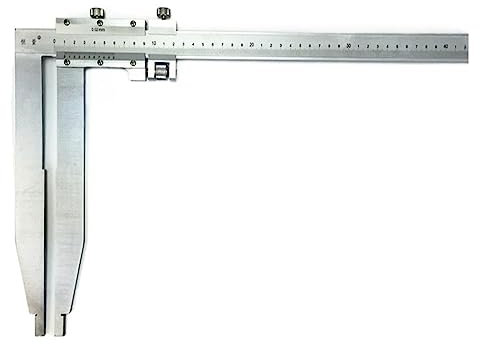 UNbit Calibrador Vernier de alta resistencia con mandíbula larga de 0-500 mm x 250 mm con mandíbula de punta