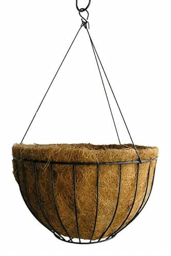Muddy Hands Heavy Duty Metal Hanging Basket with Coco Liner - Decorative Outdoor Garden Flower Plant Pot Planter (20 Inch)