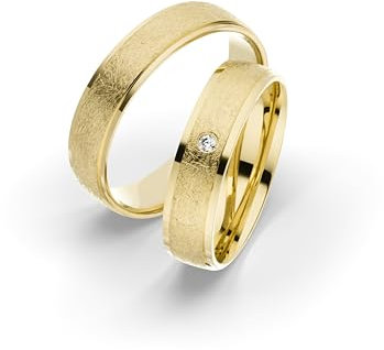 Kolibri Rings Eheringe Gold 333 Diamant Verlobungsringe Trauringe Set Paarpreis - Gratis Gravur und Etui
