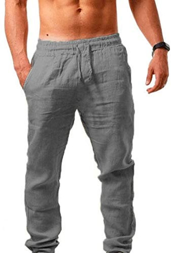 Solide Baumwoll-Sweathose für Herren, schmale Passform, Stretch-Trainingshose, gerade Passform, flache Vorderseite, klassische Activewear-Hose, Fitnessstudio, Laufhose, elastische Taille, Kordelzug,