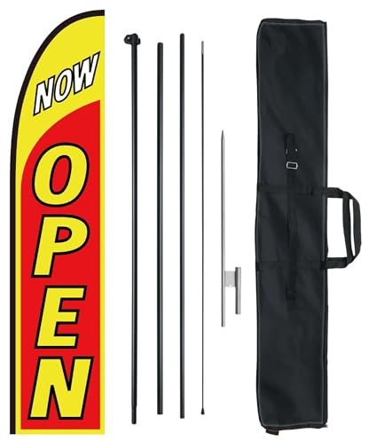 VEVOR Bandiere Kit Aperte Pubblicitarie per Affari Esterni, Kit Bandiere Pubblicitarie con Piuma, 1 Bandiera, 1 Asta, 1 Picchetti da Terra, Bandiere Kit Aperte Swooper per Affari Aziende 440 cm
