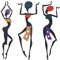 XIAOMAGG Decorazioni da parete per soggiorno, 3 pezzi, decorazione murale in metallo, decorazione per corridoio, decorazione da parete, decorazione massimalista, ragazza africana, stile di danza