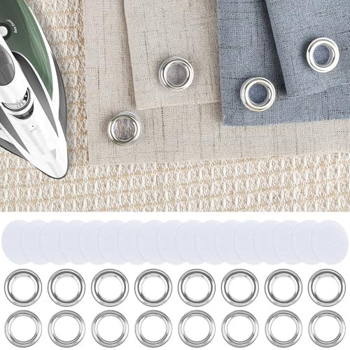 200 Stück Ösen Bügelflicken, 20mm Aufbügelbar Ösenpatch Mit 40 Ösen, Zur Verstärkung Oder Reparatur Bei Ausgerissenen Ösen