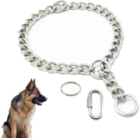 GVSS Träningshalsband för hundar 50 cm x 3 mm, justerbar stålkontrollkrage för hundar eller valpar, för husdjur