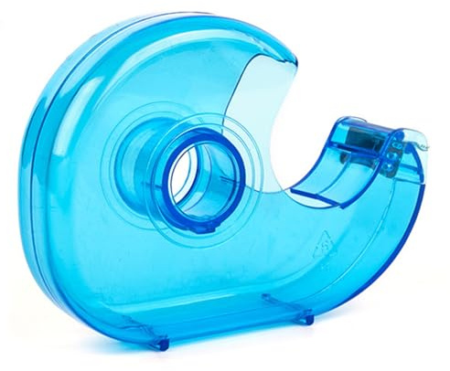 KOSINGNA Transparent Desktop Tape Cutter Tape Hand Use Practical Plastic Adhesive Tape Dispenser Portable Lightweight for Office Home DIY Handcraft Stationery 10.2x7.2x2.5cm Suitable for 24mm Width Ta