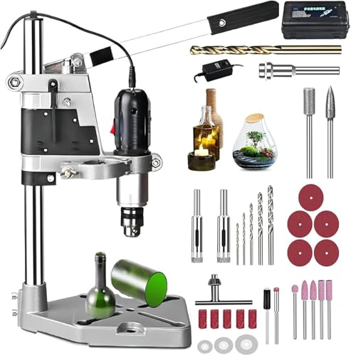 Tagliabottiglie con Kit di Utensili rotanti da 36 Pezzi per Tagliare, forare, levigare e lucidare Bottiglie di Vino - Tagliavetro Elettrico per Artigianato Creativo Fai da Te