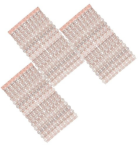 LABRIMP 3 Juegos Cortinas de borla de aluminio de metal telón de fondo fiesta azul decoración Franja cortina marginal de aluminio flecos de aluminio cortina de aluminio el plastico rosa