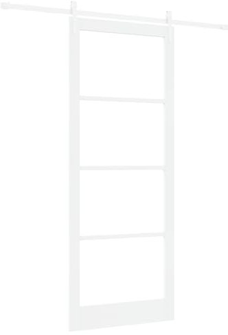 vidaXL Puerta Corredera 93 x 232 cm Madera de pino maciza y vidrio, Puerta Deslizante Moderna, de Madera de Pino Rectangular, Panel de Cristal, Ideal para Sala, Dormitorio, Cocina