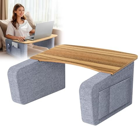 HARELA Kleiner Beistelltisch Kaffeetisch Sofatisch Nachttisch Bett-Laptoptisch Pflegetisch für Bett, Bett-Beistelltisch für Krankenbett, Pflegebett, Laptoptisch(Dark Brown)