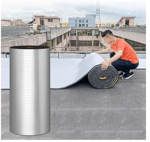 Aluminium selbstklebend Isolierfolie Selbstklebender Hitzeschild For Dächer, Schalldämmende Baumwolle Aus Aluminiumfolie For Den Außenbereich, Flammhemmender/wasserdichter/wärmebeständiger Isolierschi