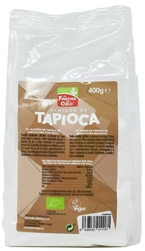Almidón de Tapioca Bio 400g | La Finestra sul Cielo | Harina Ecológica Sin Gluten | Espesante Natural para Repostería y Cocina Vegana