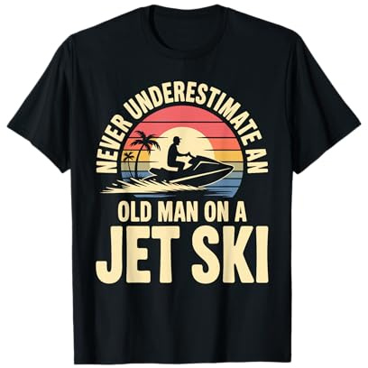 Jet Ski Art for Grandpa Men Jetski Lover Water Sport Jet Ski T-Shirt