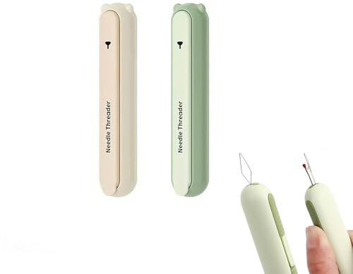 2 Piezas Enhebrador Agujas Coser,Descosedor de Costura 2 En 1,Multiusos Enhebrador de Agujas De Coser A Mano,Needle Threader & Seam Ripper Tool,Hilador de Hilo Facil