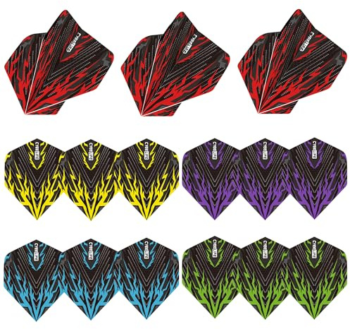 CyeeAtelier Dart Flights 120 Mikron, 15er Set, 5 Farben, für Soft- & Steeldarts