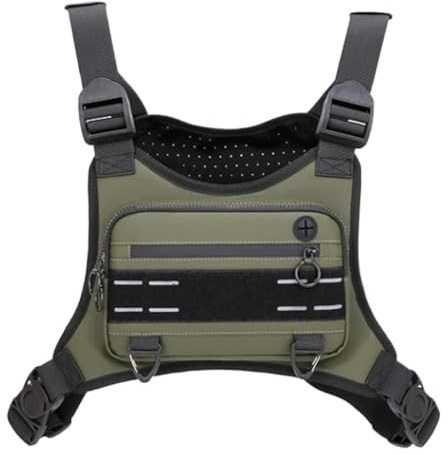 Sac de Poitrine Sport pour Hommes Gilet Sac de Sport pour Entraînement | Poche de Gilet Porte-Téléphone Réglable pour Randonnée Coureurs Jogging Chasse Entraînement Hommes Femmes Vélo