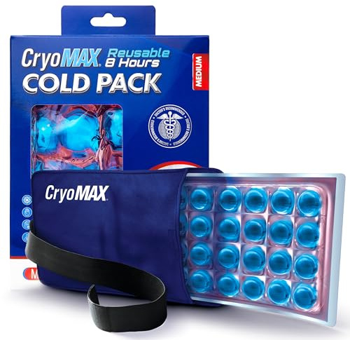 Cryo-Max Cold Pack, 8 Hour Reusable Cold Therapy Ice Pack for Elbows, Knees, Neck + More, Medium, 6 x 12 (1 Count)