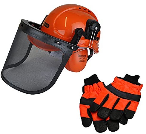 RocwooD Chainsaw Safety Helmet/Hard Set & Extra Large Gloves
